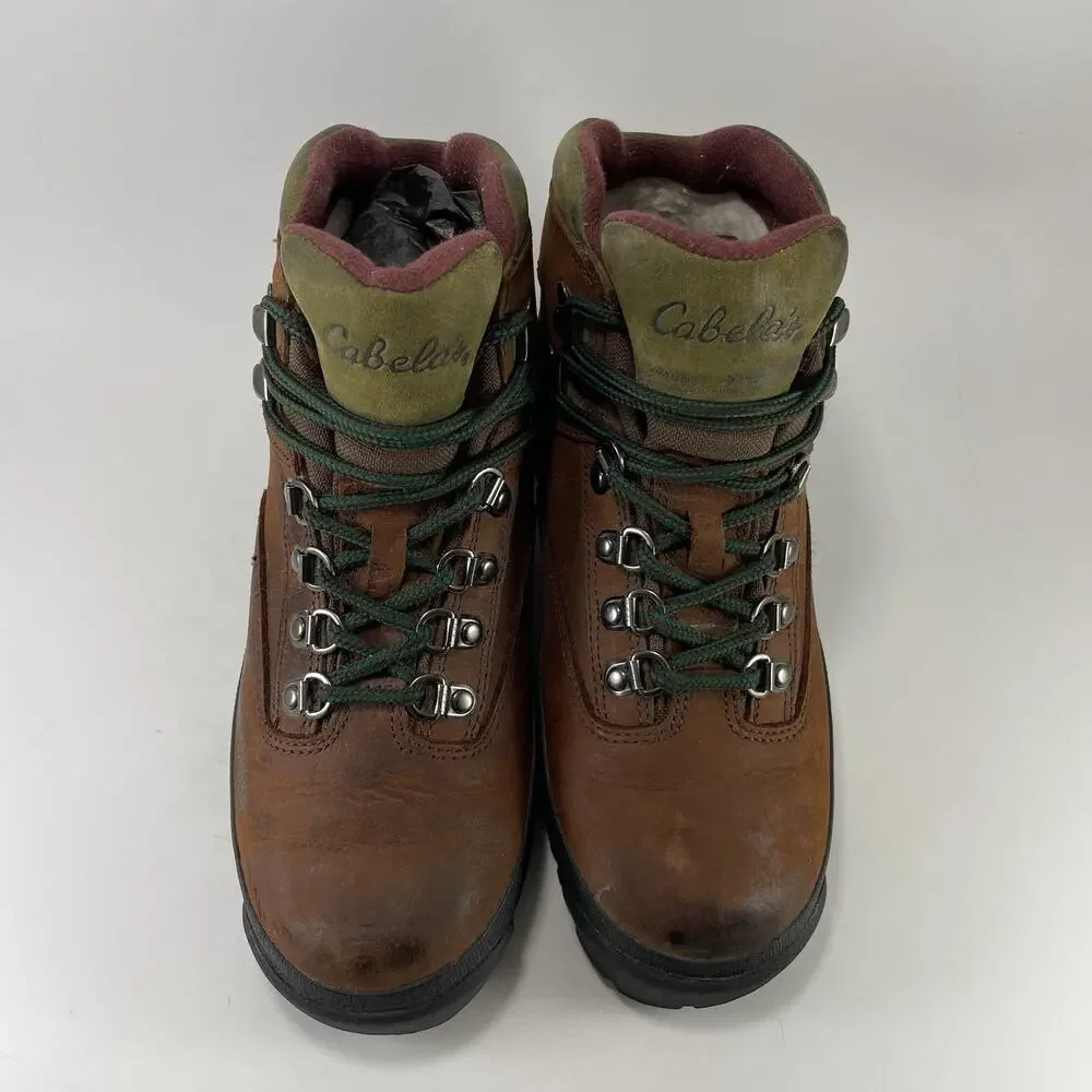 Cabela's Rimrock Boots Womens Size 6.5 B Brown Leather Gore-Tex Hiking 81-1473